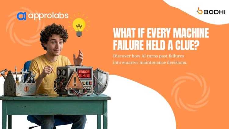AI-powered industrial maintenance dashboard analyzing equipment performance, predictive maintenance